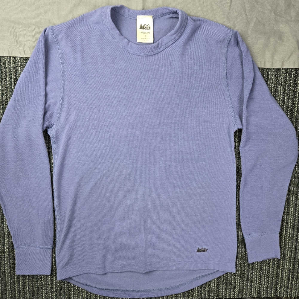 REI Purple Long Sleeve Thermal Shirt Made In USA